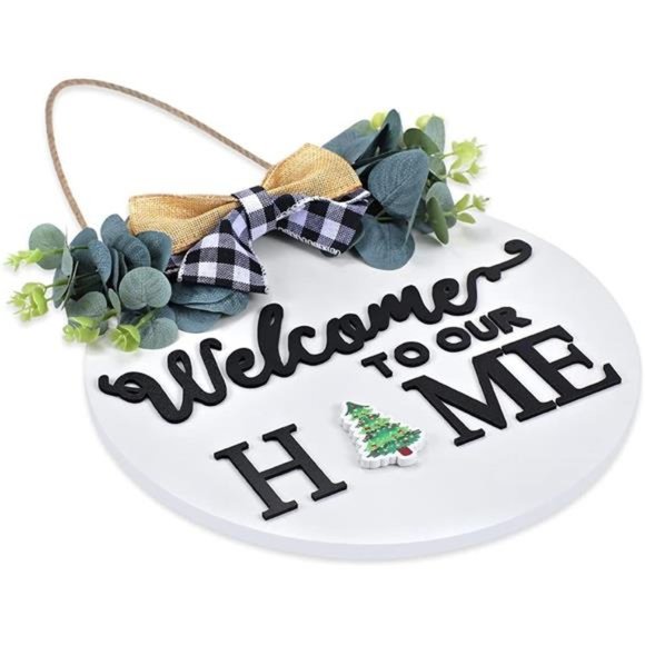Seasonal Interchangeable Welcome Sign, Welcome to Our Home Sign w/ Holiday Piece - Picture 5 of 8